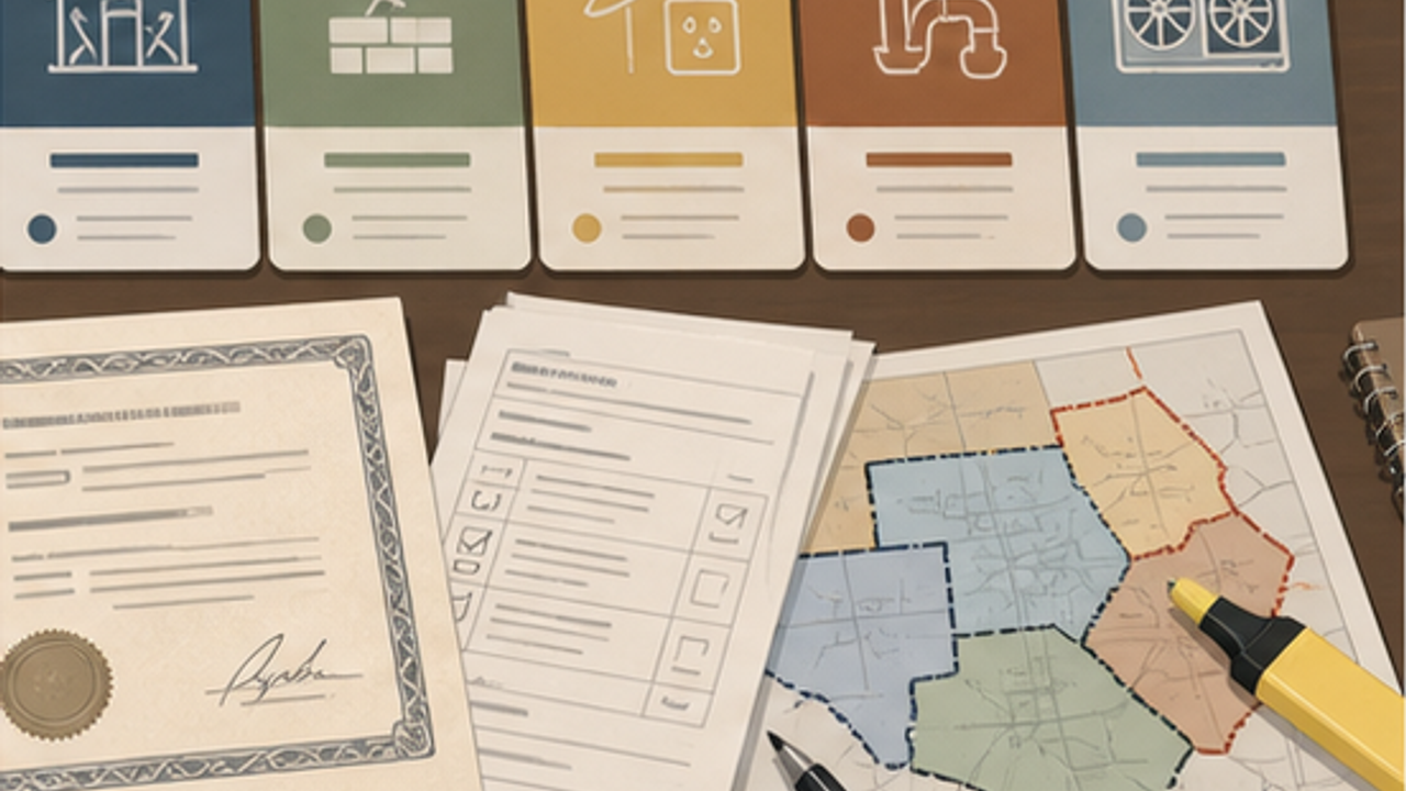 License scope research cards and residential remodeling boundary notes