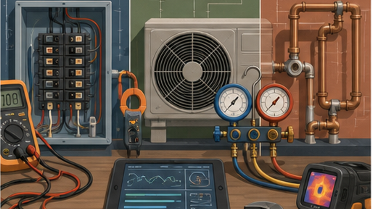 Systems trade diagnostic tools for electrical HVAC and plumbing fit